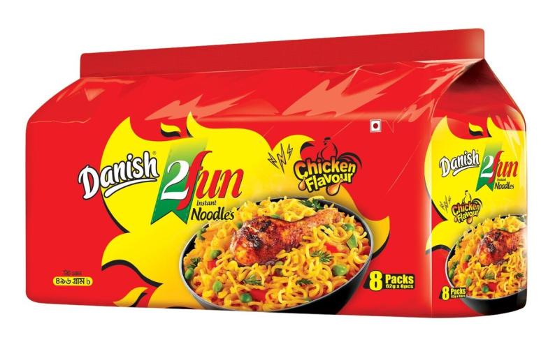 Danish 2Fun Instant Noodles Chicken Flavor 496gm (1X12=12)